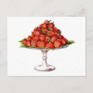 Relaxing strawberry design postcard