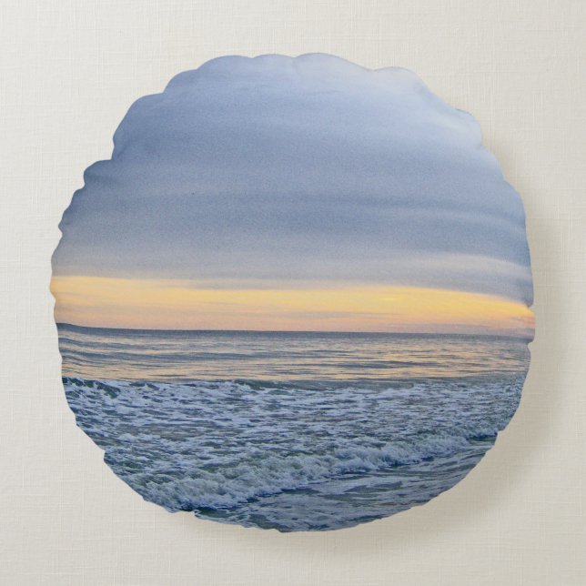 Relaxing Sunset by the Sea Round Pillow (Front)