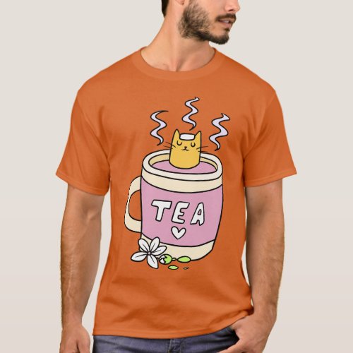 Relaxing Tea Cat T_Shirt