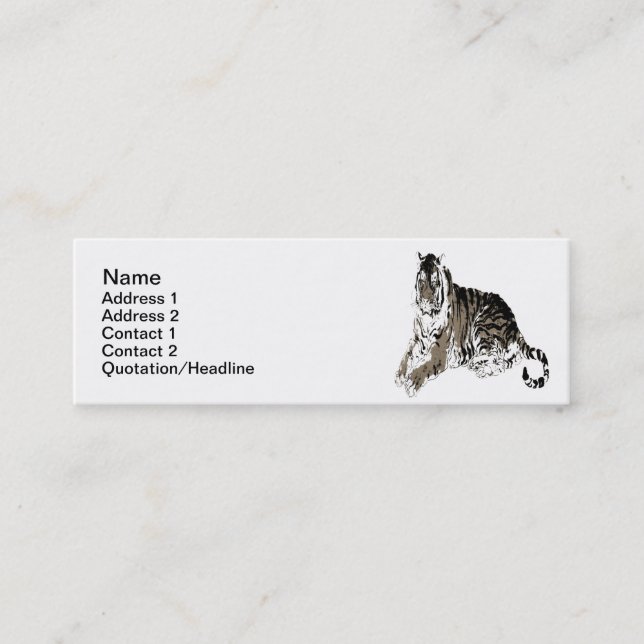Relaxing Tiger Business Card (Front)
