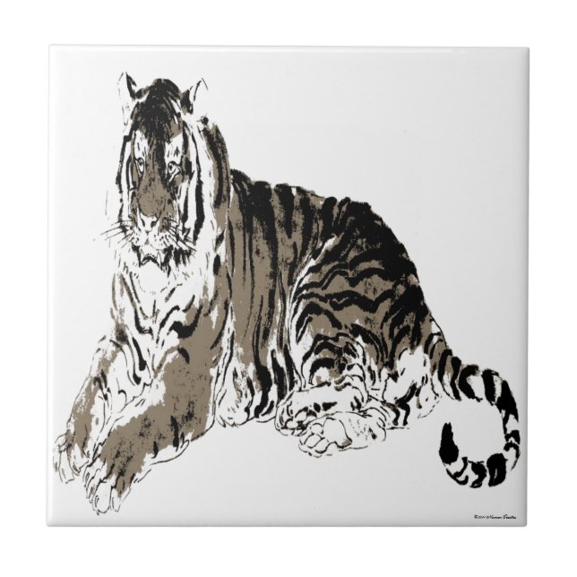 Relaxing Tiger Tile (Front)
