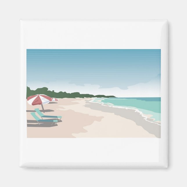 Relaxing Tropical Beach Scene Magnet (Front)