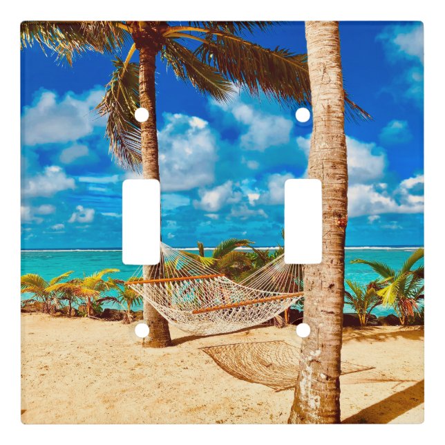 Relaxing Tropical Caribbean Island Beach Light Switch Cover (Front)