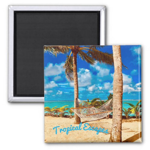 Relaxing Tropical Caribbean Island Beach Magnet