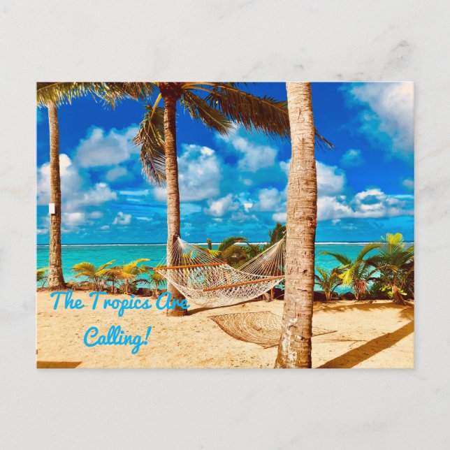 Relaxing Tropical Caribbean Island Beach Postcard (Front)