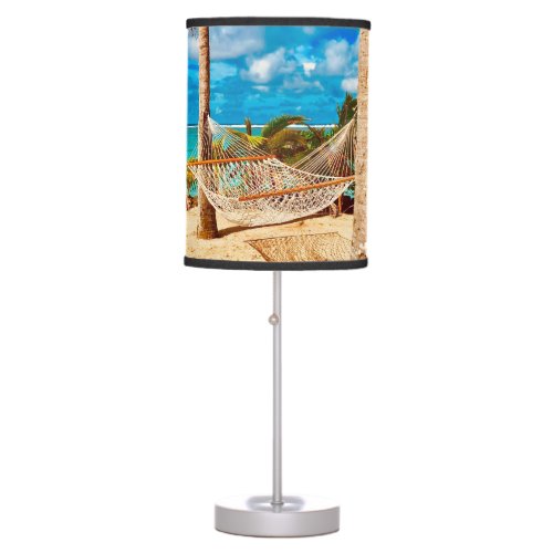 Relaxing Tropical Caribbean Island Beach Table Lamp