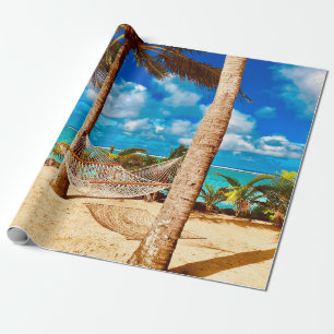 Relaxing Tropical Caribbean Island Beach Wrapping Paper
