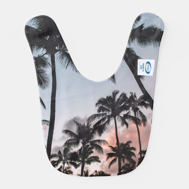 Relaxing Tropical Palm Trees Sunset Beach Bib (Back)