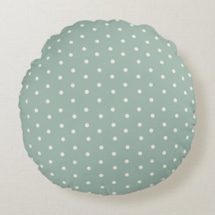 Relaxing Turquoise Polka Dot Baby Round Pillow