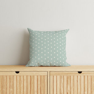 Relaxing Turquoise Polka Dot Baby Throw Pillow