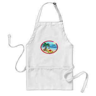 Relaxing under Palm Santa hawaiin Christmas Adult Apron