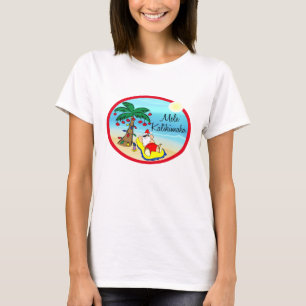 Relaxing under Palm Santa hawaiin Christmas T-Shirt