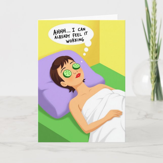Relaxing Woman Mothers Day Card (Front)