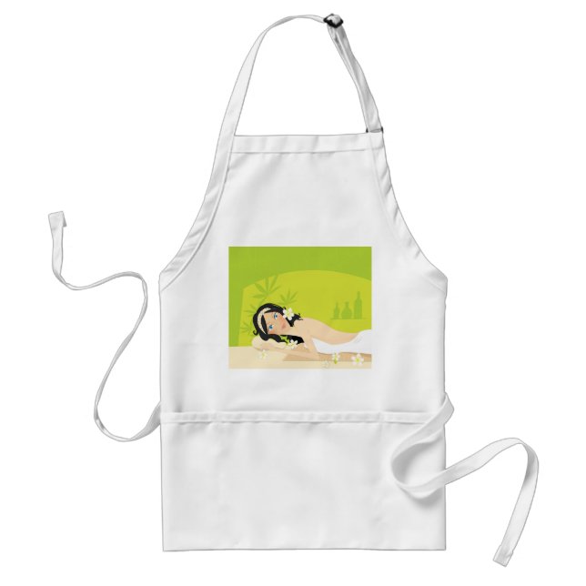 Relaxing Zen Spa Woman Tropical Wellness Adult Apron (Front)