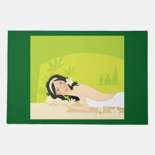 Relaxing Zen Spa Woman Tropical Wellness Doormat