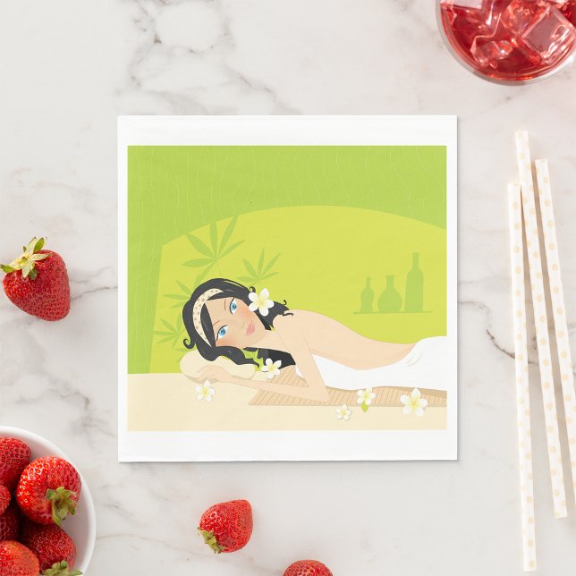 Relaxing Zen Spa Woman Tropical Wellness Napkins (Creator Uploaded)