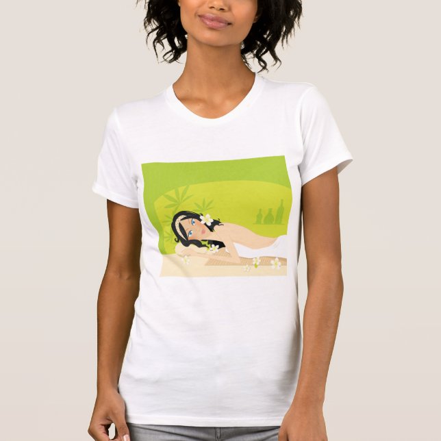 Relaxing Zen Spa Woman Tropical Wellness T-Shirt (Front)