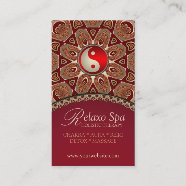 Relaxo Spa YinYang New Age Business Cards (Front)
