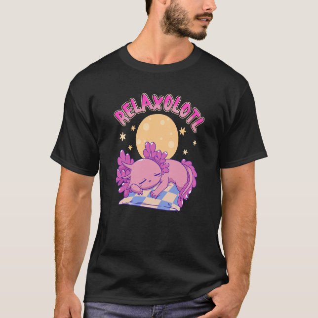 Relaxolotl Cute Axolotl Lazy Animal Salamander Axo T-Shirt (Front)