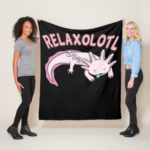 Relaxolotl Kawaii Animal Axolotl Lover Pet Owner G Fleece Blanket