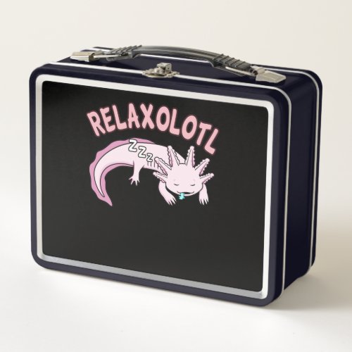 Relaxolotl Kawaii Animal Axolotl Lover Pet Owner G Metal Lunch Box