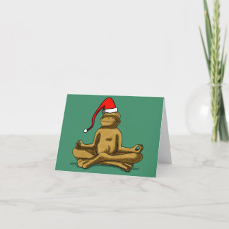 Relaxter Frosch zu Weihnachten Card