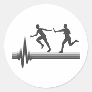 Relay Race Run Athlete Runner Running Evolution Classic Round Sticker