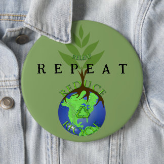 Releaf Reduce Recycle Pinback Button