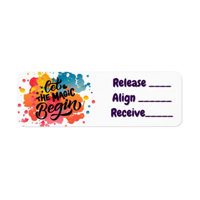 Release, Align, Receive Journal Lables  Label (Front)