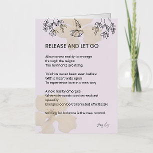 Release and let go - self love poem poetry foil greeting card