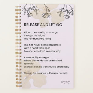 Release and let go - self love poem poetry  planner