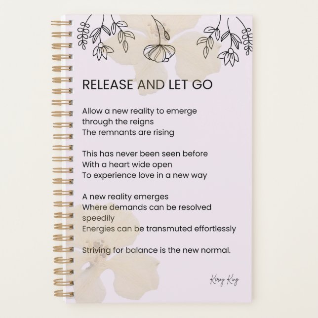 Release and let go - self love poem poetry  planner (Front)