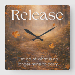 Release - Inspirational Home Decor Gift Square Wall Clock