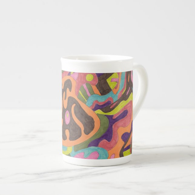 "Release" Original Abstract Bone China Mug (Front Right)