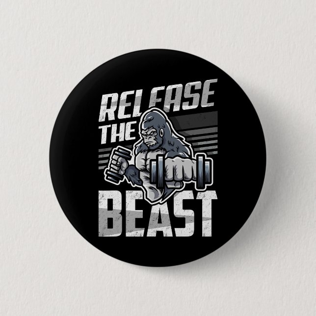 Release The Beast - Bodybuilder Sport Bodybuilding Button (Front)