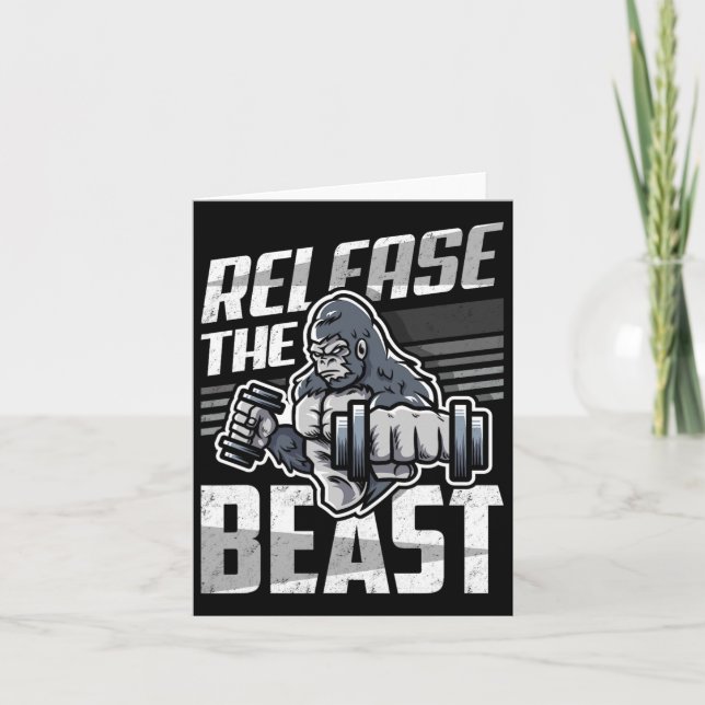 Release The Beast - Bodybuilder Sport Bodybuilding Card (Front)