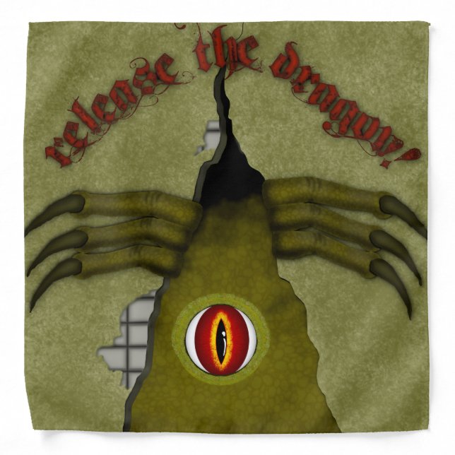 Release The Dragon! Digital Art Bandana (Front)