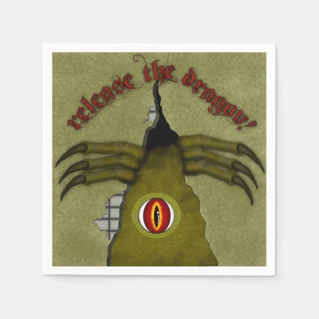 Release The Dragon! Digital Art Napkins (Front)