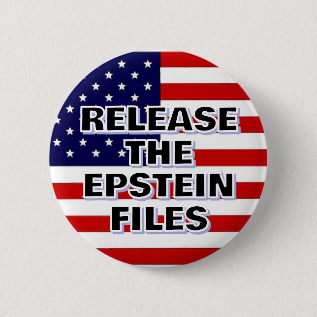 RELEASE THE EPSTEIN FILES (American Flag) Button (Front)