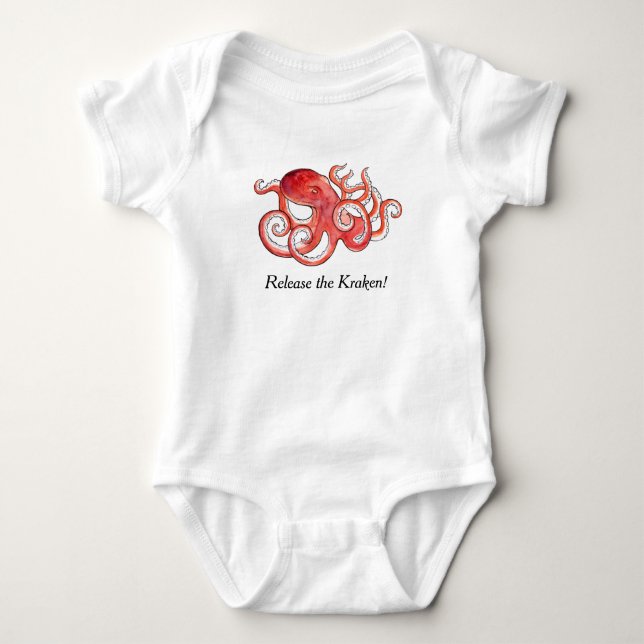Release The Kraken Cute Little Octopus Baby Suit Bodysuit (Front)