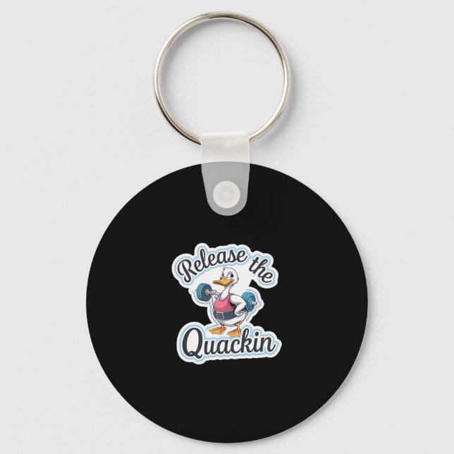 Release The Quackin Gym Bodybuilding - 1  Keychain (Front)