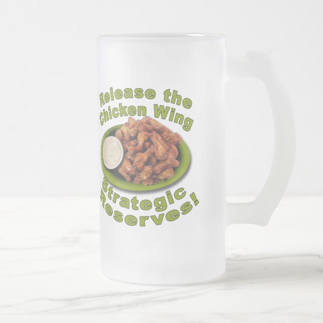 Release The Reserve Chicken Wings Frosted Glass Beer Mug (Right)