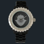 Release Wrist Watch<br><div class="desc">Many different pieces put into making this beautifully graphic designed Hamsa Hand. Depicting the open right hand, an image recognized and used as a sign of protection in many societies throughout history, the hamsa is believed to provide defense against the evil eye.</div>
