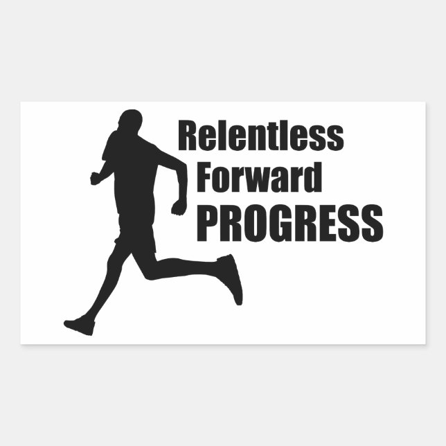 Relentless Forward Progress Running Rectangular Sticker (Front)