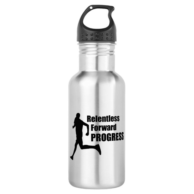 Relentless Forward Progress Running Stainless Steel Water Bottle (Front)