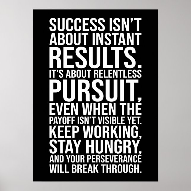 Relentless Pursuit - Success Motivational Poster (Front)