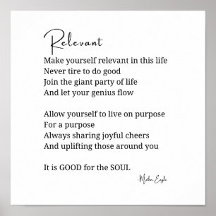 Relevant Encouragement Inspirational poem poster 