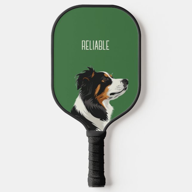 Reliable Australian Shepherd Pickleball Paddle (Front)