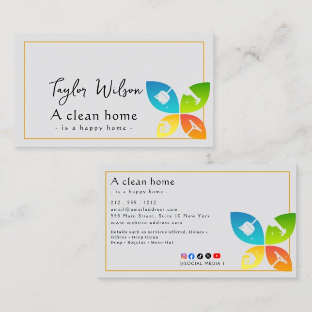 Reliable Cleaning Business Card (Front/Back)