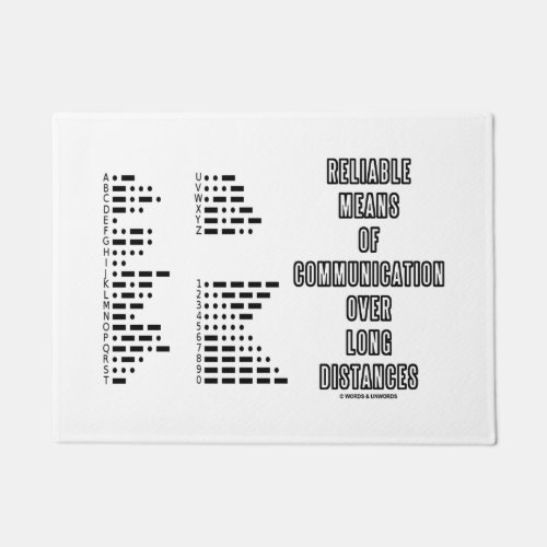 Reliable Means Of Communication Morse Code Humor Doormat